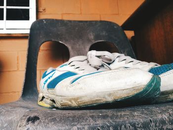 Close-up of shoes on floor