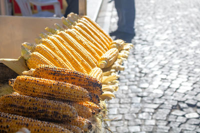 Close-up of bread for sale at street market