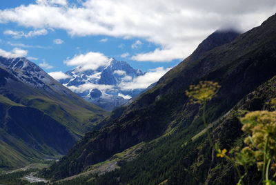 Scenic view of mountains against sky