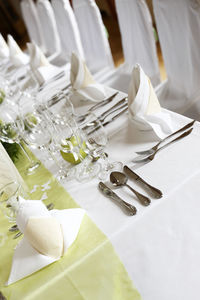 Place setting on table