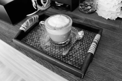 High angle view of coffee