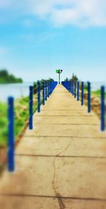 Surface level of wooden pier