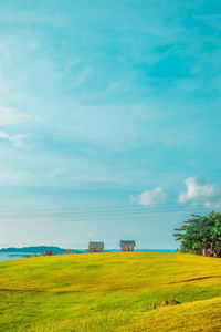 Scenic view of land against sky