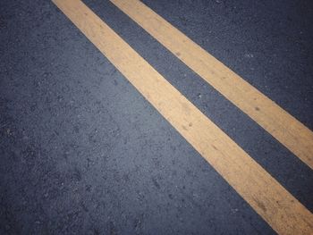 High angle view of zebra crossing on road