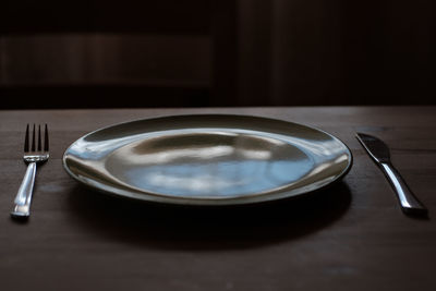 High angle view of empty coffee on table