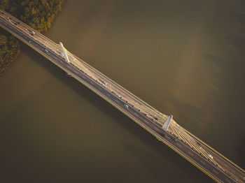 Aerial view of bridge over river