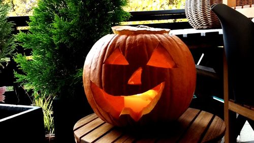 View of pumpkin on table