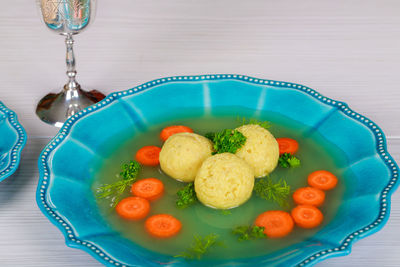 Close-up of food in bowl on table