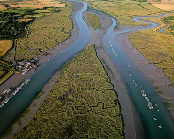 High angle view of road
