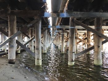 High angle view of bridge over sea