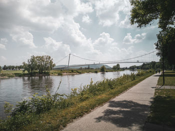 Bridge over river against sky