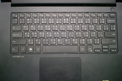 High angle view of computer keyboard