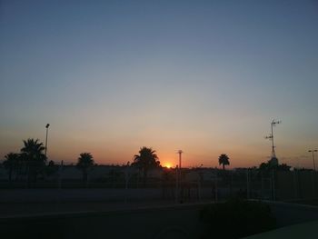 View of street lights at sunset