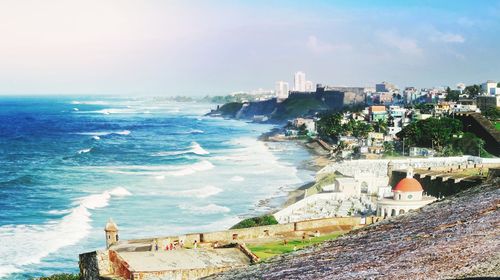 Panoramic view of beach against sky