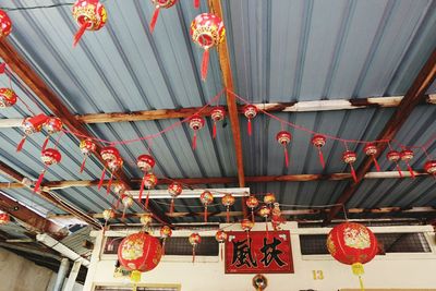 Low angle view of hanging lights