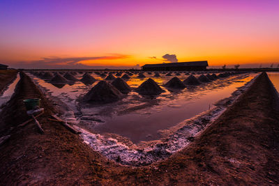 Scenic view of landscape during sunset