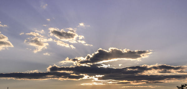 Low angle view of sky at sunset