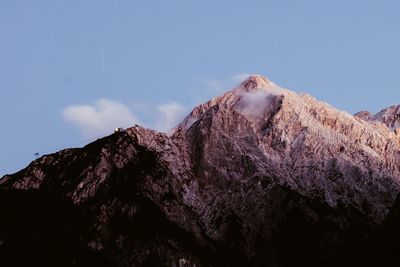 Low angle view of mountain against sky