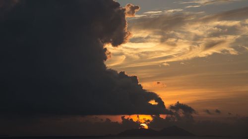 Scenic view of mountains at sunset