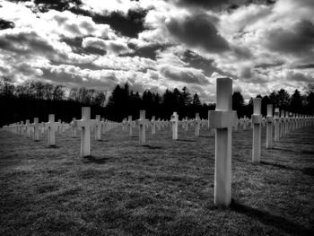 View of cemetery against sky