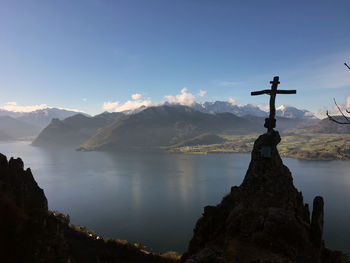 Scenic view of mountains against sky