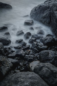 Scenic view of sea waves rushing towards shore