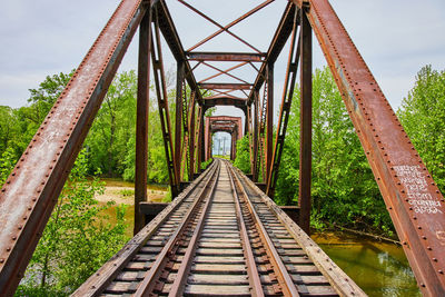 High angle view of bridge against sky