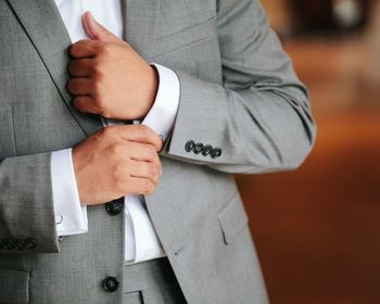 Midsection of businessman