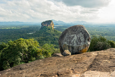 Scenic view of land against sky