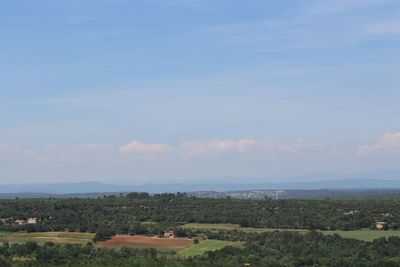 High angle view of landscape against sky