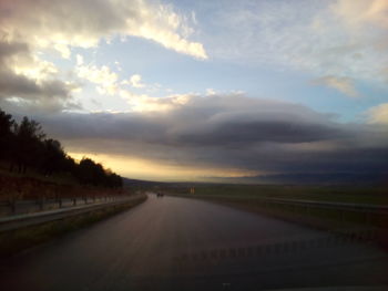 Road against sky during sunset