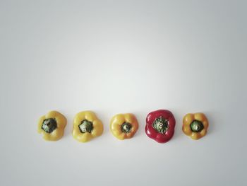 Close-up of fruits against white background