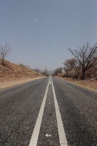 Empty road along landscape