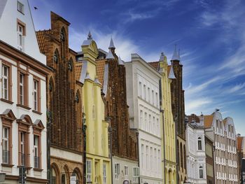 Low angle view of buildings against sky