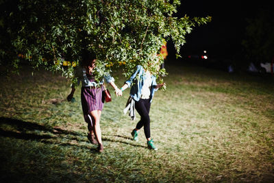 Children playing on grass