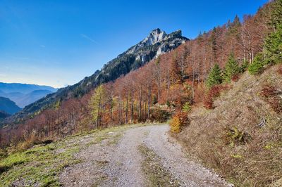 Scenic view of mountains against clear sky