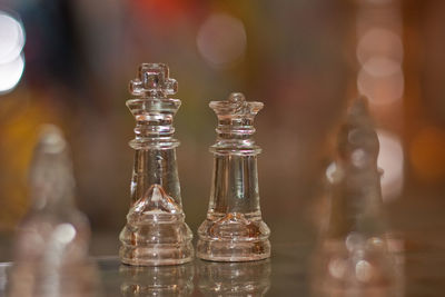 Close-up of chess bottle