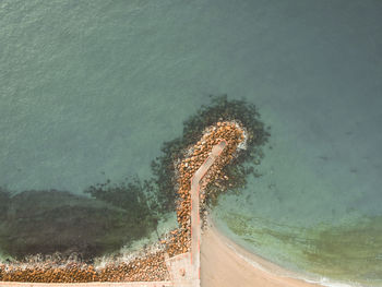 High angle view of sea shore