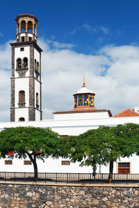 Low angle view of iglesia de la concepcion against blue sky