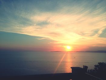 Scenic view of sea at sunset