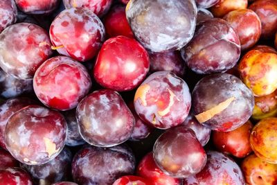Full frame shot of fresh plums