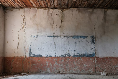 Closed door of abandoned building