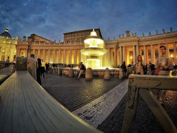 People walking against clear sky