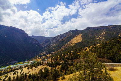 Scenic view of mountains against sky