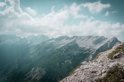 Scenic view of mountains against sky