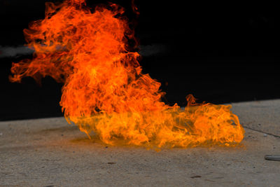 Bonfire on field