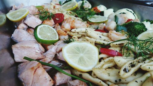 Close-up of salad served in plate