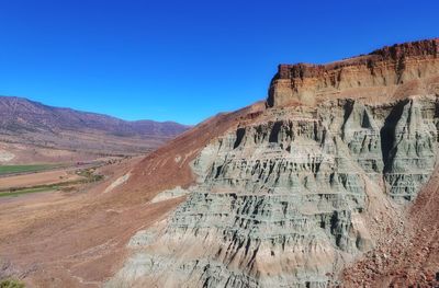 Scenic view of mountains against clear sky