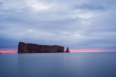 Scenic view of sea against cloudy sky