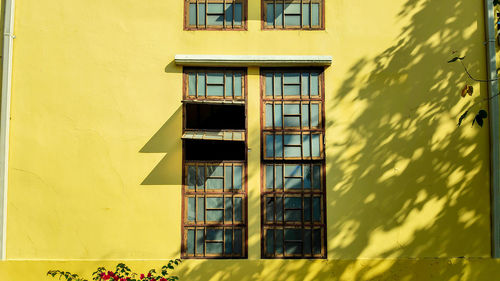 Low angle view of yellow building